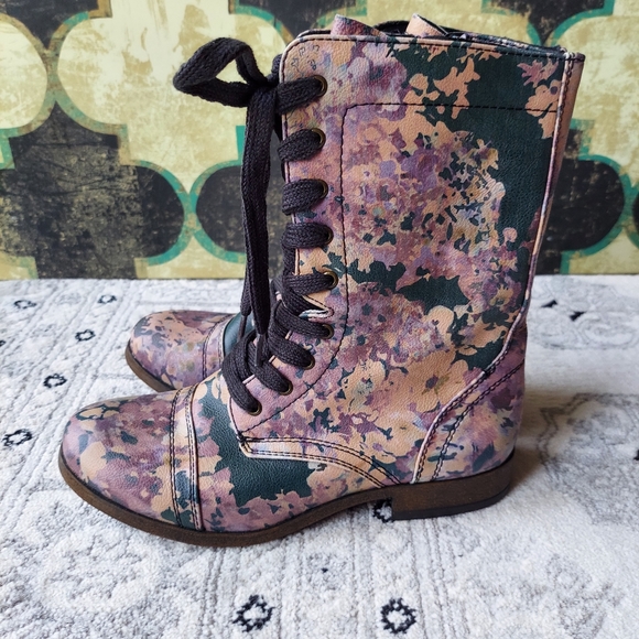 Mossimo Supply Co. Floral Print Combat Boots - Picture 4 of 7